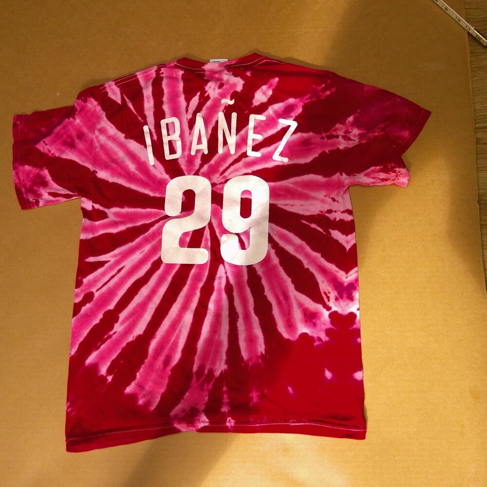 Raul Ibanez #29 Philadelphia Phillies Tie Dye Shirt Red Size LG Team Resurgence